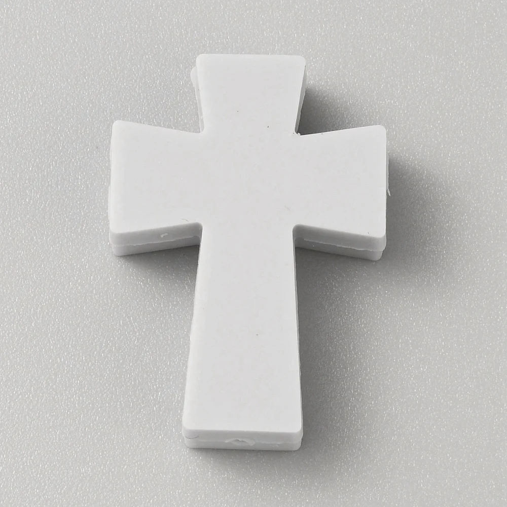 Pandahall 50 Stück 1 Farben Osterkreuz Silikonperlen Religion Kruzifix Heilige Fokalperlen für Schmuckherstellungszubehör – Detail 20