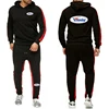 Winning Boxing Men's New Spring and Autumn Pullover Hoodies + Sweatpants Sports Comfortable Solid Color Two-piece Sets 1