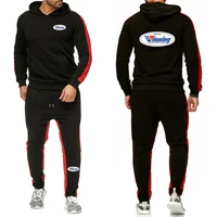 Winning Boxing Men's New Spring and Autumn Pullover Hoodies + Sweatpants Sports Comfortable Solid Color Two-piece Sets 1