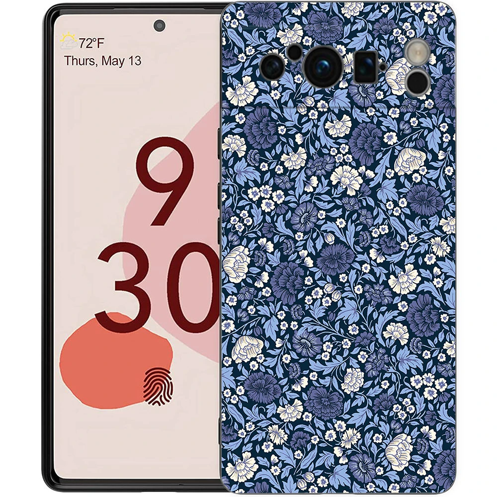 Elegant Floral Art Black Soft TPU Phone Case - Luxury Back Cover