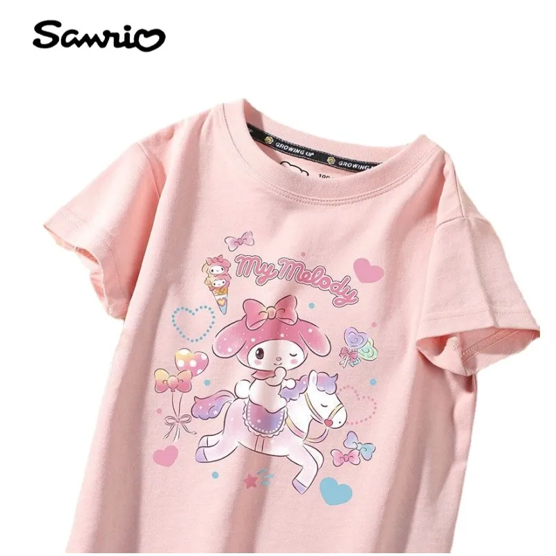 

Sanrio anime cartoon girl Melody children's clothing children's summer clothing new children's clothing short-sleeved wholesale