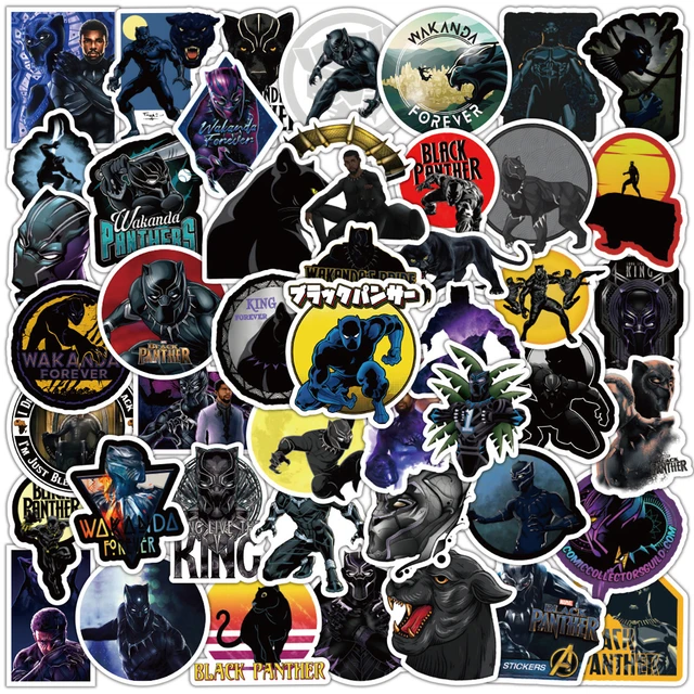 6pcs Cartoon Black Panther Theme Water Bottle Stickers Kids Birthday Party  Decor Supplies Baby Shower Water