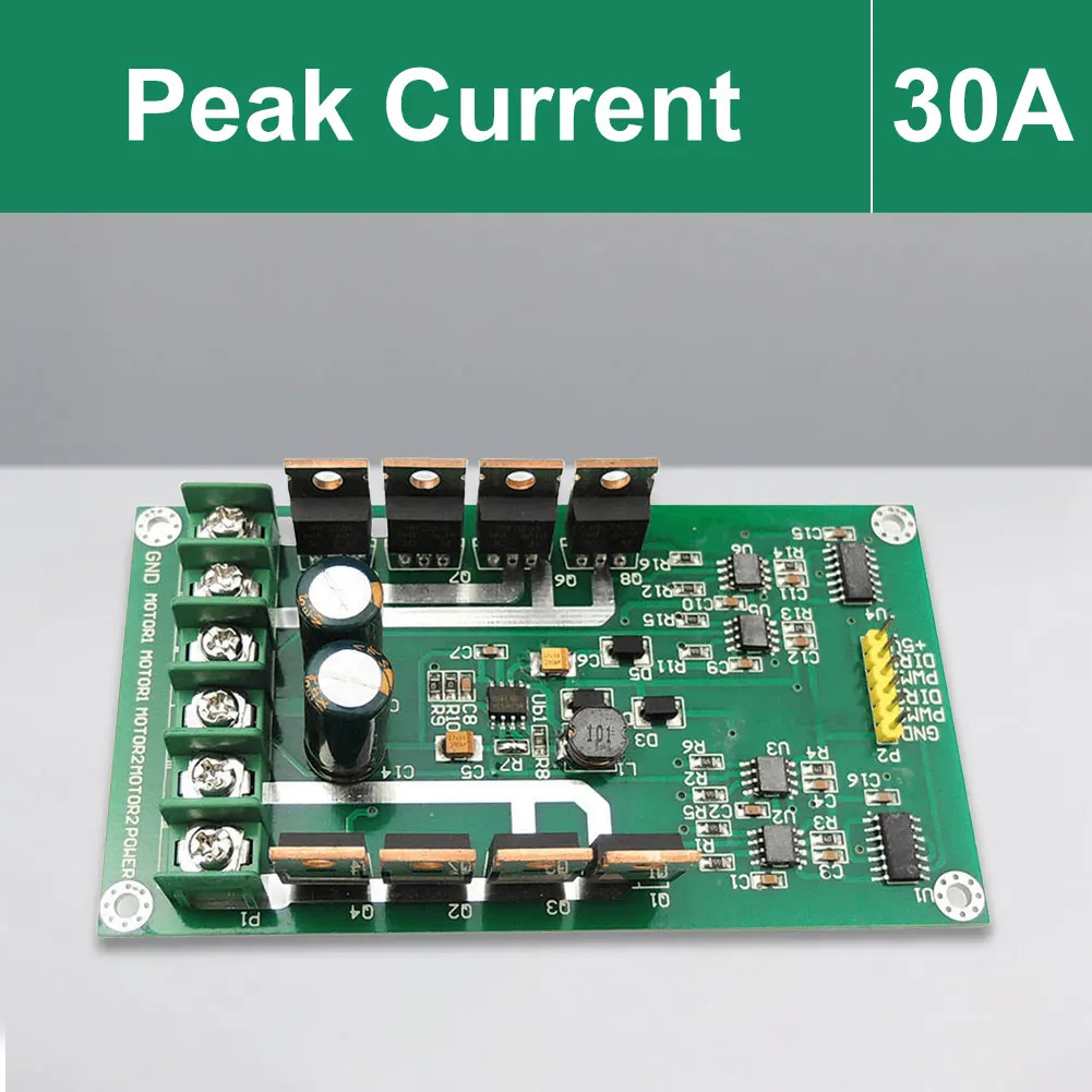 듀얼 모터 드라이버 보드 모듈 피크 30A PWM 모터 레귤레이터 보드, 브레이크 기능 포함, 3V-36V IRF3205, 10A