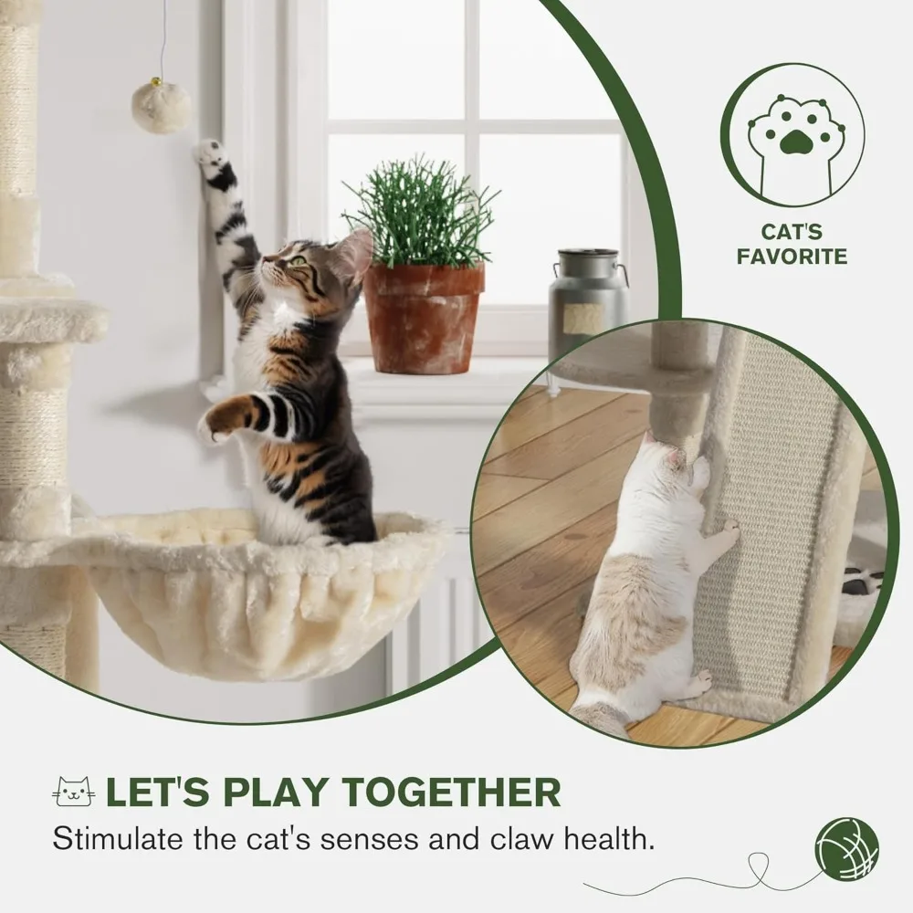 68-Inch Multi-Level Cat Tree Tower for Large Cats 4