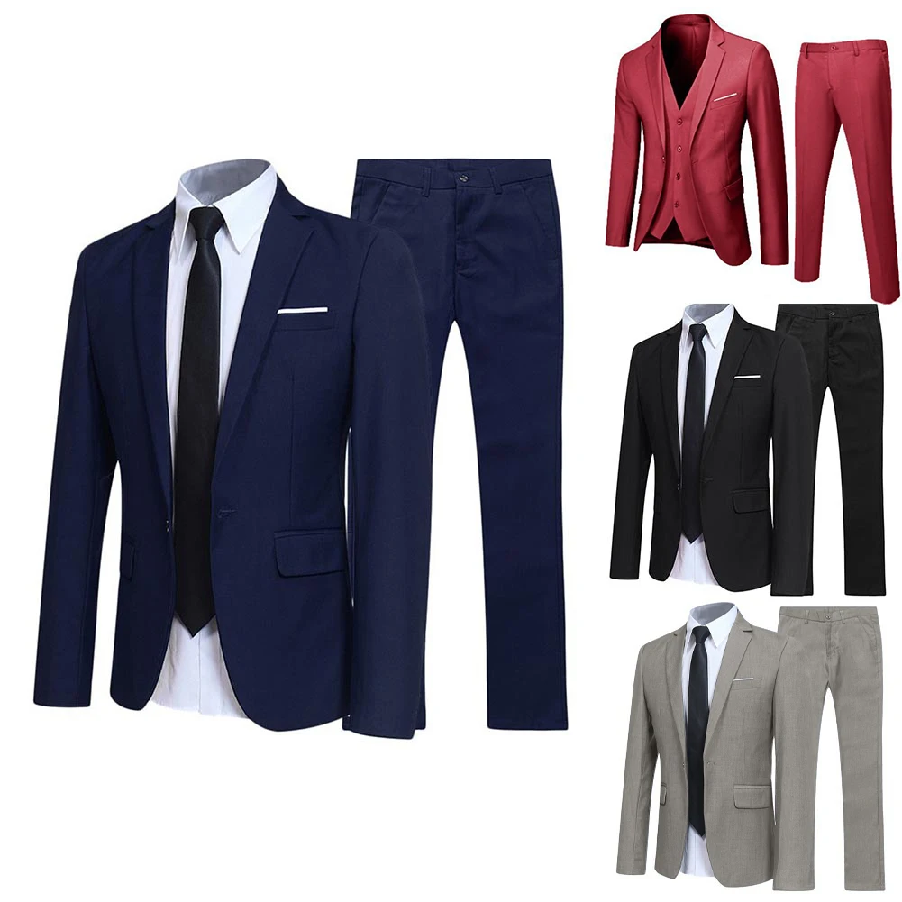 2PCS/SET Men Suit Blazer Slim Fit Tuxedo Jacket Coat And Pants Set Formal Party Party Business Suit Outwear mens suit