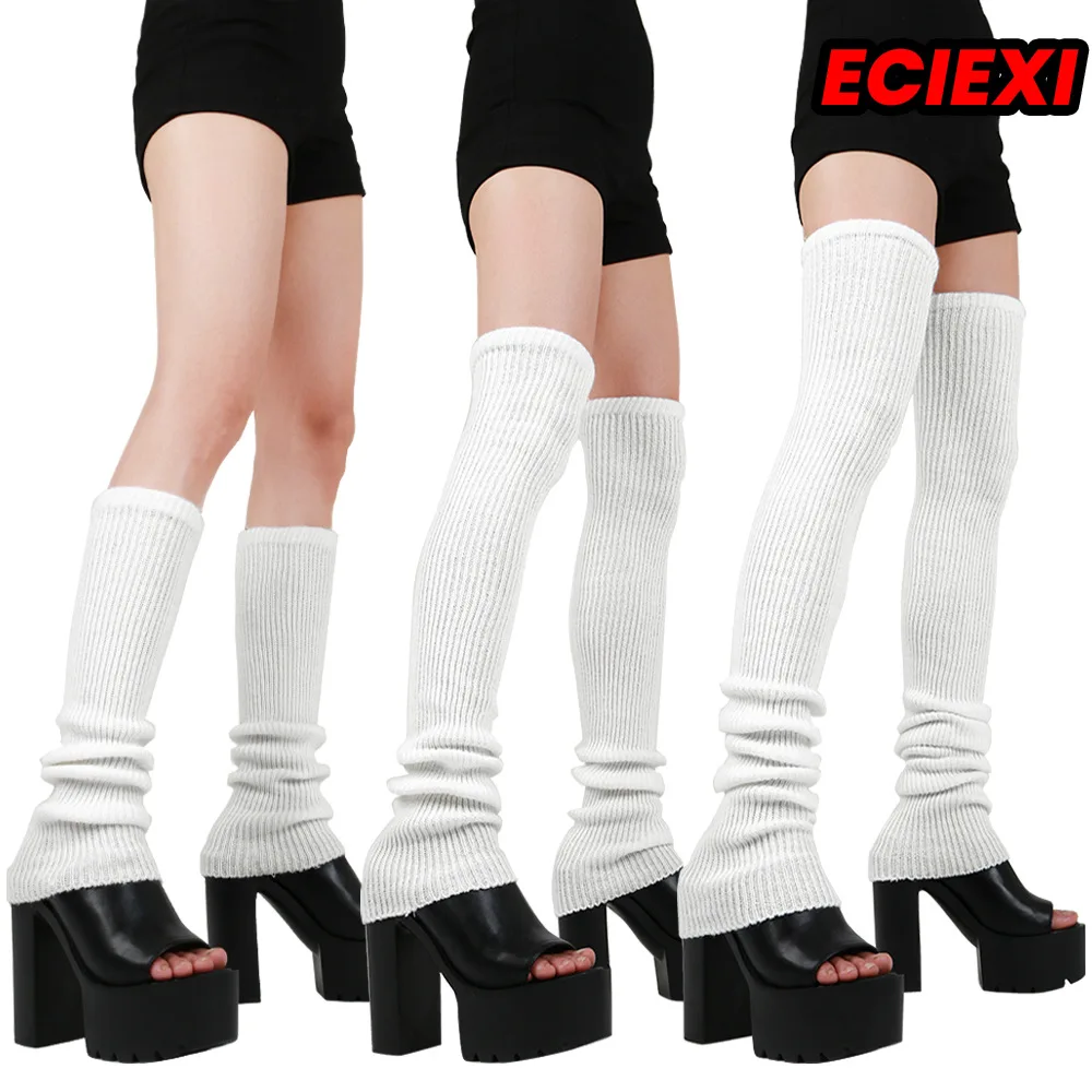 JK Women Winter Warm Knee-high Socks Lengthened Leggings Knitted Leg Warmers Lolita  Over The Knee Home Winter Long Socks