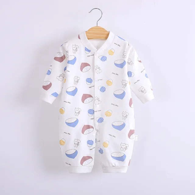 Cotton Baby Jumpsuit Baby Long Sleeve Toddler Romper Clothes Newborn Cute Romper Baby Home Clothes Baby Girl Winter Clothes K