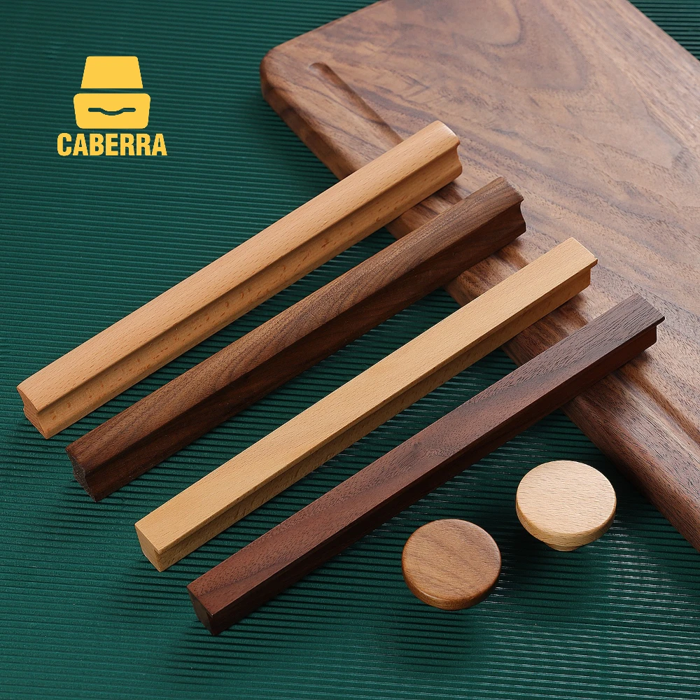 Wooden-Furniture-Handles-Walnut-Kitchen-Cabinet-Handles-Drawer-Knobs ...