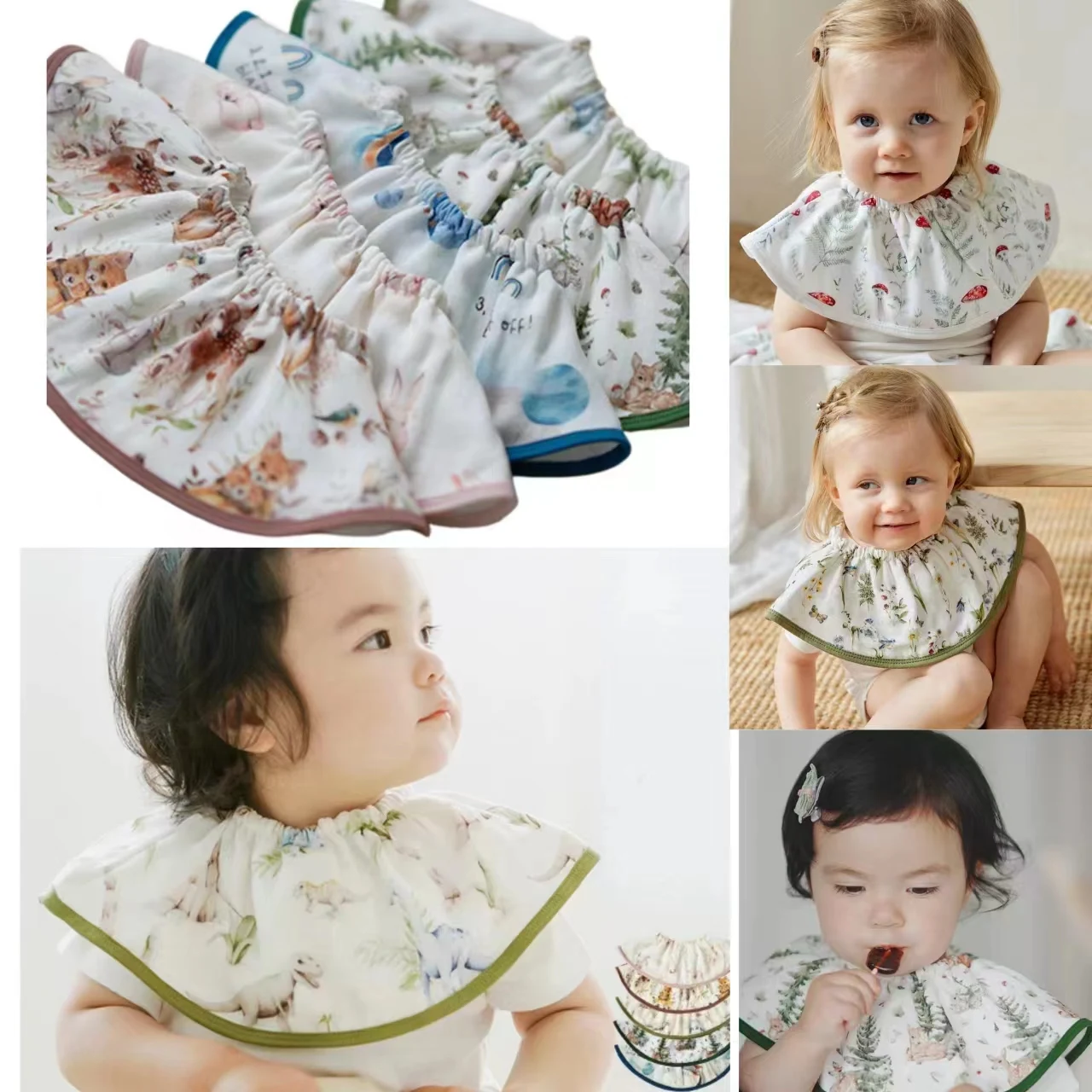 

Cotton Soft Baby Print Bibs Cartoon Infant Bib Newborn Burp Cloths Bandana Scarf for Kids Boy Girls Feeding Saliva Towel