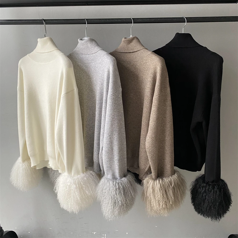 Women's wool blend turtleneck set complete outfit
