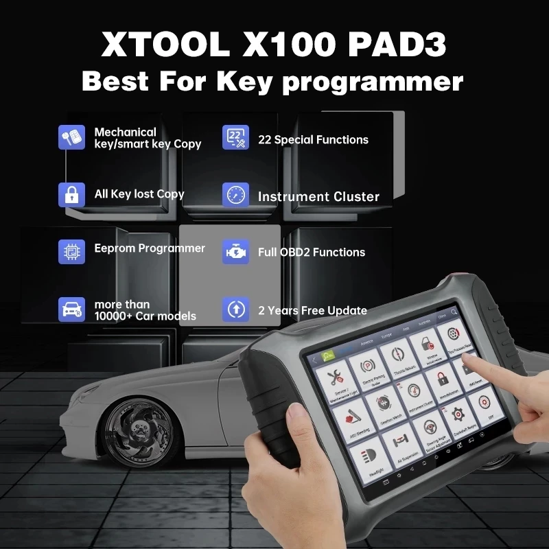 New XTOOL X100 PAD3 Pad Elite OBD2 Full systems diagnostic Scanner With Kc100 BI-DIRECTIONAL CONTROL for Toyota All Key Lost