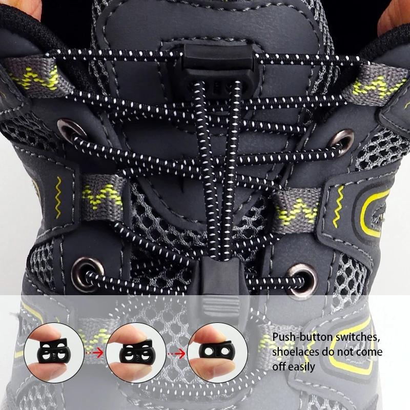 Round Elastic laces without ties Tennis Sneakers Lock Shoe laces Adult Kids No Tie Shoelaces Shoe accessories 1Pair shoelaces without ties shoe laces elastic shoelaces elastic shoe laces shoe accessories