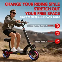 Trottinette électrique FREEBOY J01 avec siège, batterie 800W 48V15AH, trottinette électrique pour adultes, 45KM/H, 35KM, pneus tout-terrain de 10 pouces, trottinette pliable 5