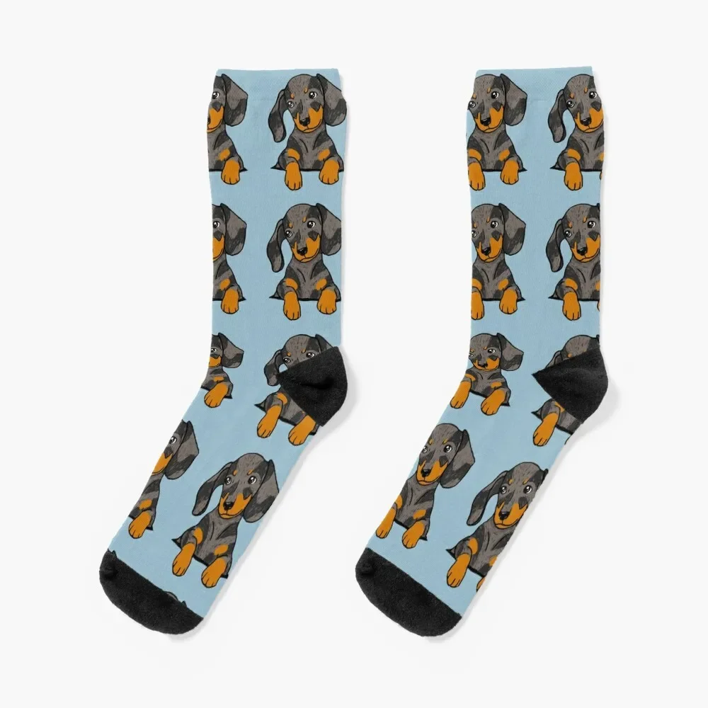 

Dapple Dachshund Puppy in Your Pocket Socks football FASHION Women's Socks Men's