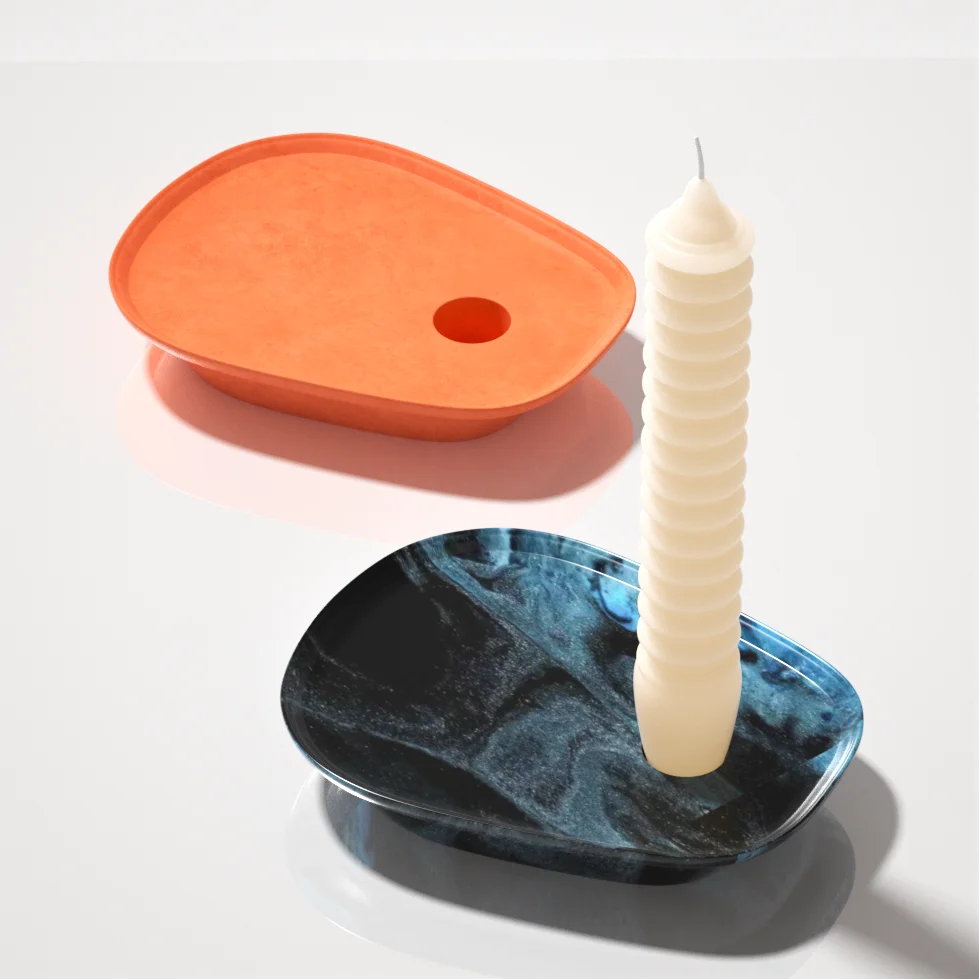 

Boowan Nicole Candlestick Holder Silicone Molds for Concrete DIY Cement Jesmonite Taper Candle Holder Casting Mould