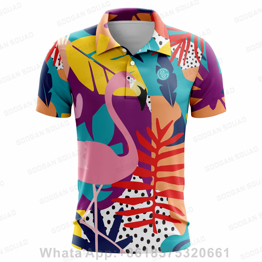 Fashion Men Golf Polo Shirts Summer Short Sleeve Streetwear Business Office Lapel Male Clothes Korean Loose Casual Tops