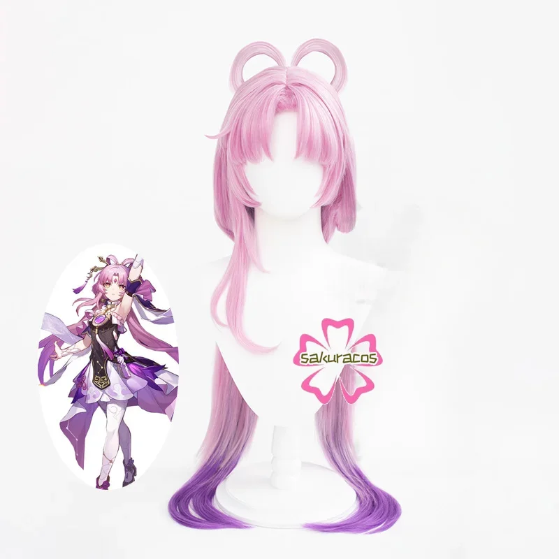 

Fu Xuan Wig Honkai Star Rail Fu Xuan маскарадный светильник Розовый Фиолетовый парик с градиентом термостойкие синтетические волосы для ролевых игр на Хэллоуин