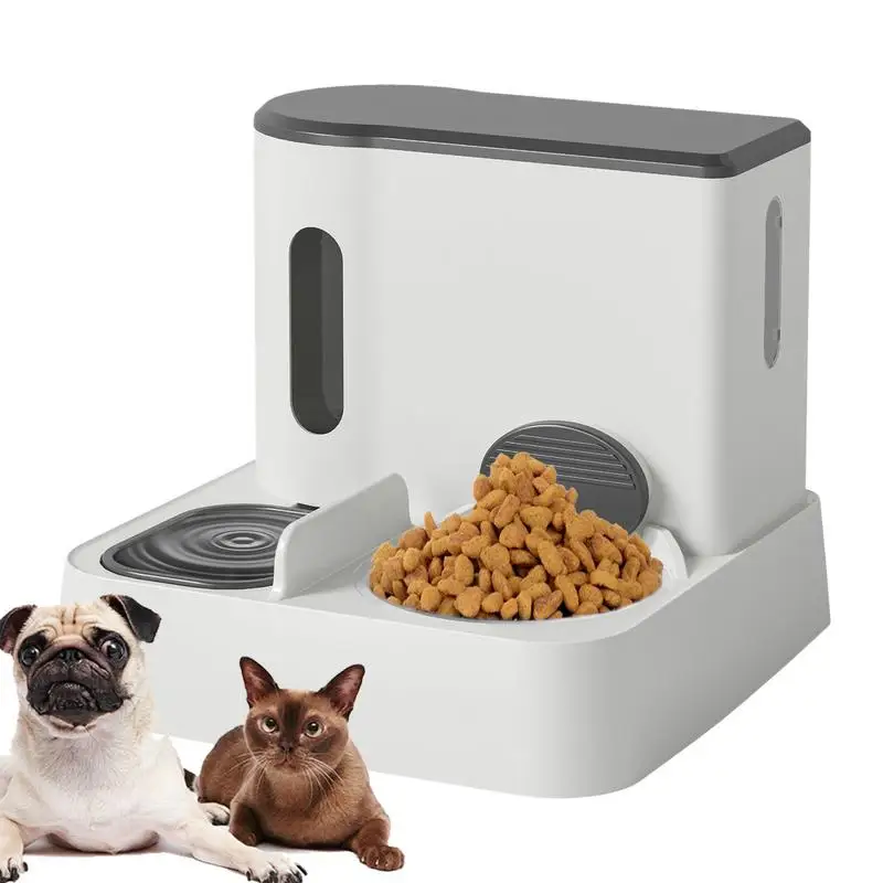 

1000ml Double Cat Bowl Automatic Dog Cat Dry Food Dispenser Feeder Water Dispenser With Double Bowls pet supplies products