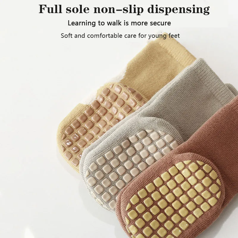 Kids Socks 3 Pairs/Lot Baby Floor Socks Winter Thick Warm Indoor Non-Slip Glue Toddler Socks For Boys And Girls