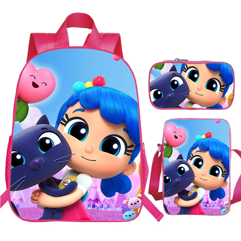 

3pcs Set True and the Rainbow Kingdom 3d Print Backpack for Primary School Girls Cute Cartoon Bookbag Kids Softback School Bags