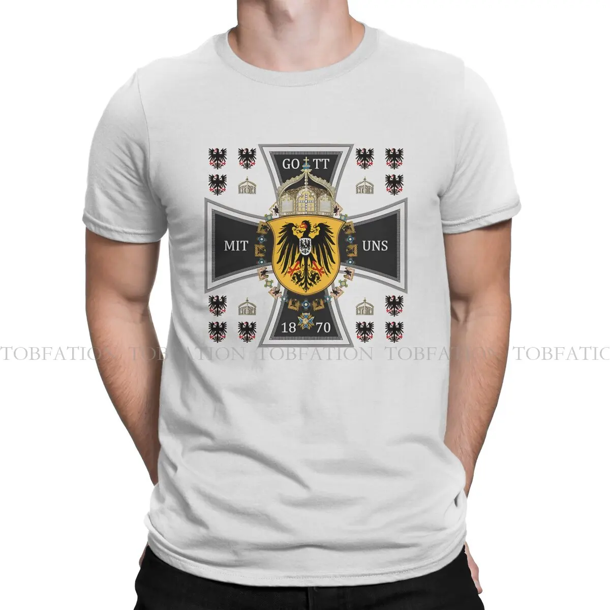 Tshirt Iron Cross Per Uomo Tedesco 1870 Gott Mit Uns Iron Cross Soft Summer Tee Shirt Novità Trendy Fluffy