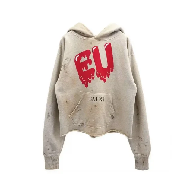 24ss Saint Michael Graffiti Damaged Sweatshirts Men Women  