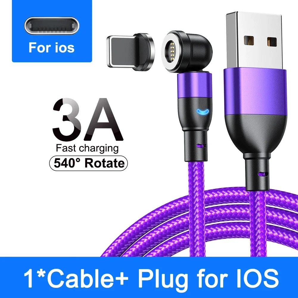 Enhanced Magnetic Fast Charging Cable 3A – Rotatable USB Type C Data Cord