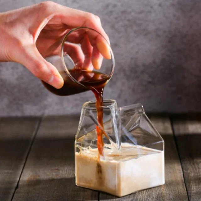Suclain 8 Pcs Glass Creamer Pitcher Transparent Milk Pourer Mini Milk Pitcher Small Glass Pitcher Mini Carafe Coffee Mug Coffee Pot Cre
