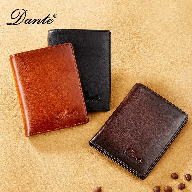 New Retro Men's Wallet Genuine Leather Scrub Color Anti Theft Card Holder Ultra Thin Top Layer Cowhide