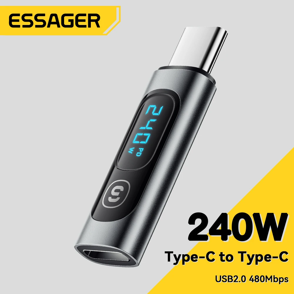 

Essager PD 240W OTG Type C Male to Type C Female Adapter Converter For Smart Phone Tablet Fast Charging USB Type c OTG Connector