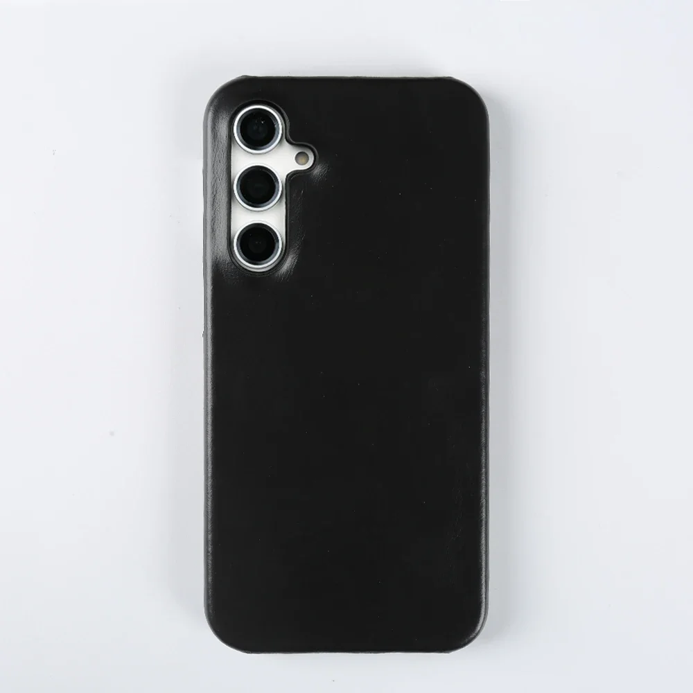 Retro Genuine Leather Phone Case with Aesthetic Oil Wax Finish