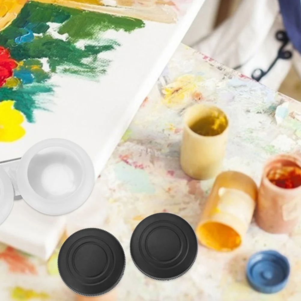 

2 Pcs Cleaning Brushes Stainless Steel Oil Pot Oil Painting Cleaning Container Cup Painting Coloring Container with Lid Tools