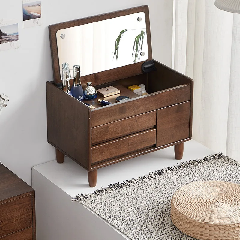 

Modern simple bay window dressing table bedroom small apartment online celebrity ins wind multifunctional solid wood dressing ta