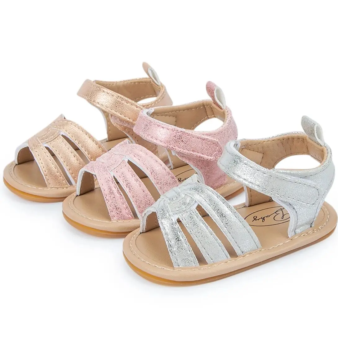 KIDSUN Baby Shoes Summer Outdoor Toddler Rubber Sole Leather Anti-slip Baby Sandals Infant Girl First Walkers Shoes Crib Shoes 1