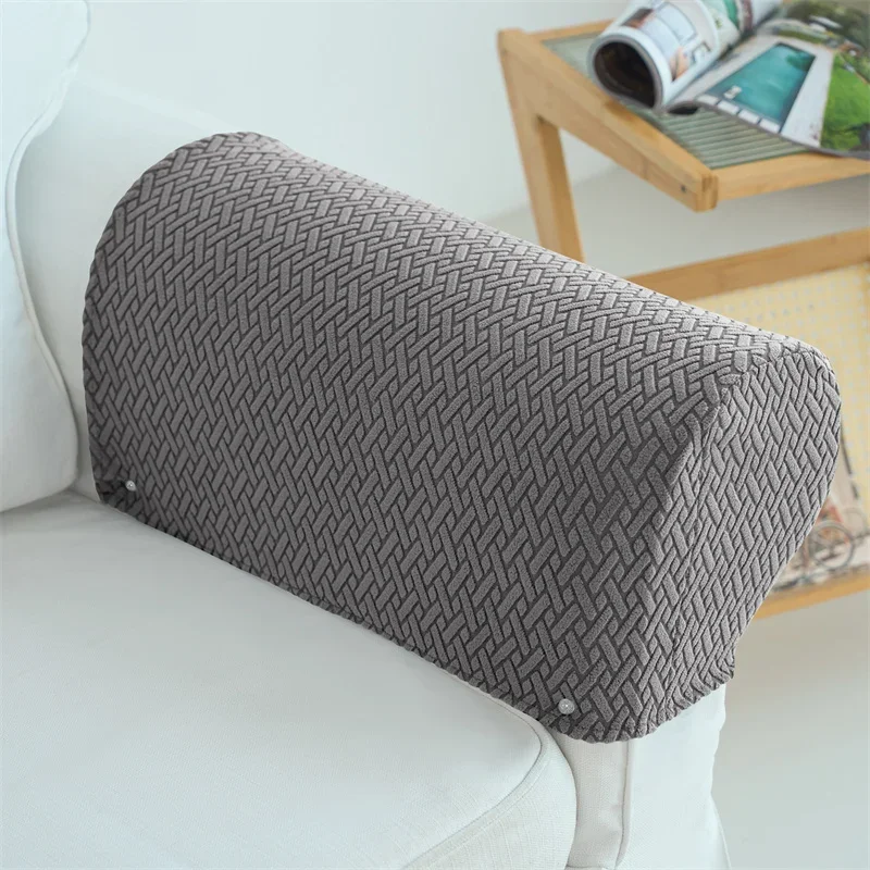 2pcs/set Elastic Sofa Armrest Cover Thicken Jacquard Couch Chair Arm Protector Stretch Dustproof Sofa Towel Armchair Covers Home 3