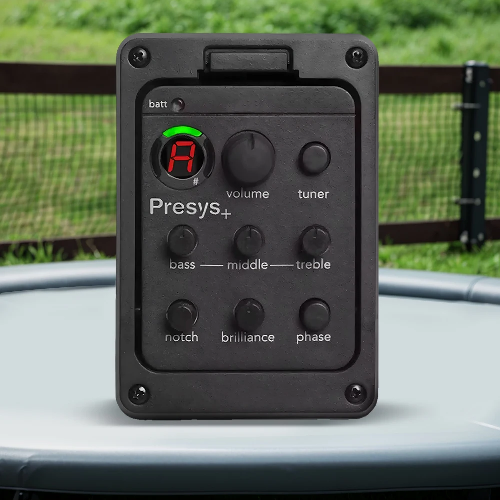 201 Piezo Pickup Onboard Preamp System 4 Band Acoustic Guitar Pickup Preamp EQ Tuner Mic Blend Preamp for Fishman Presys+