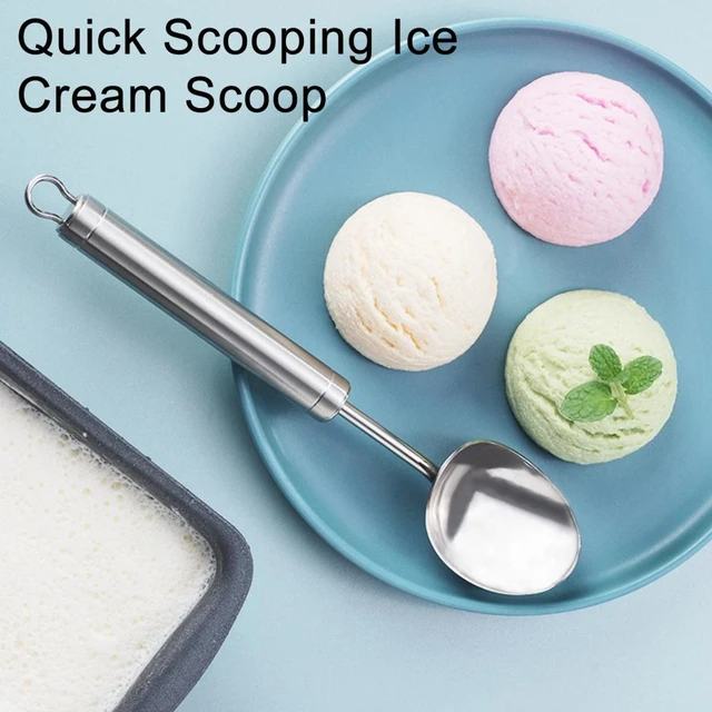 1pc, Ice Cream Spoon, Premium Ice Cream Scoop With Trigger, Stainless Steel  Ice Cream Scooper, Heavy Duty Metal Ice Cream Scoop, Watermelon Spoon, Des