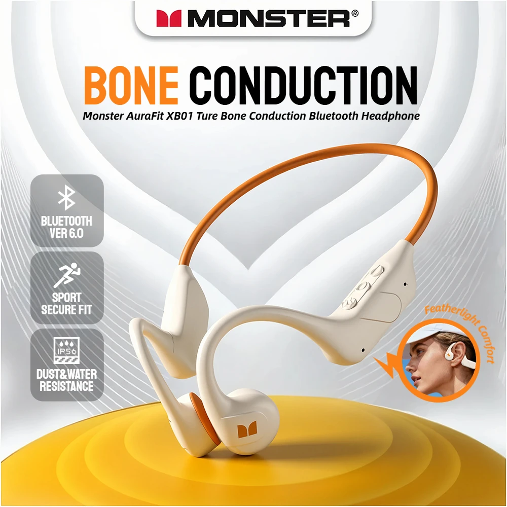 Monster XB01 골전도 블루투스 6.0 헤드폰 HiFi 스테레오 무선 이어폰 IP56 방진/방수 스포츠 이어훅
