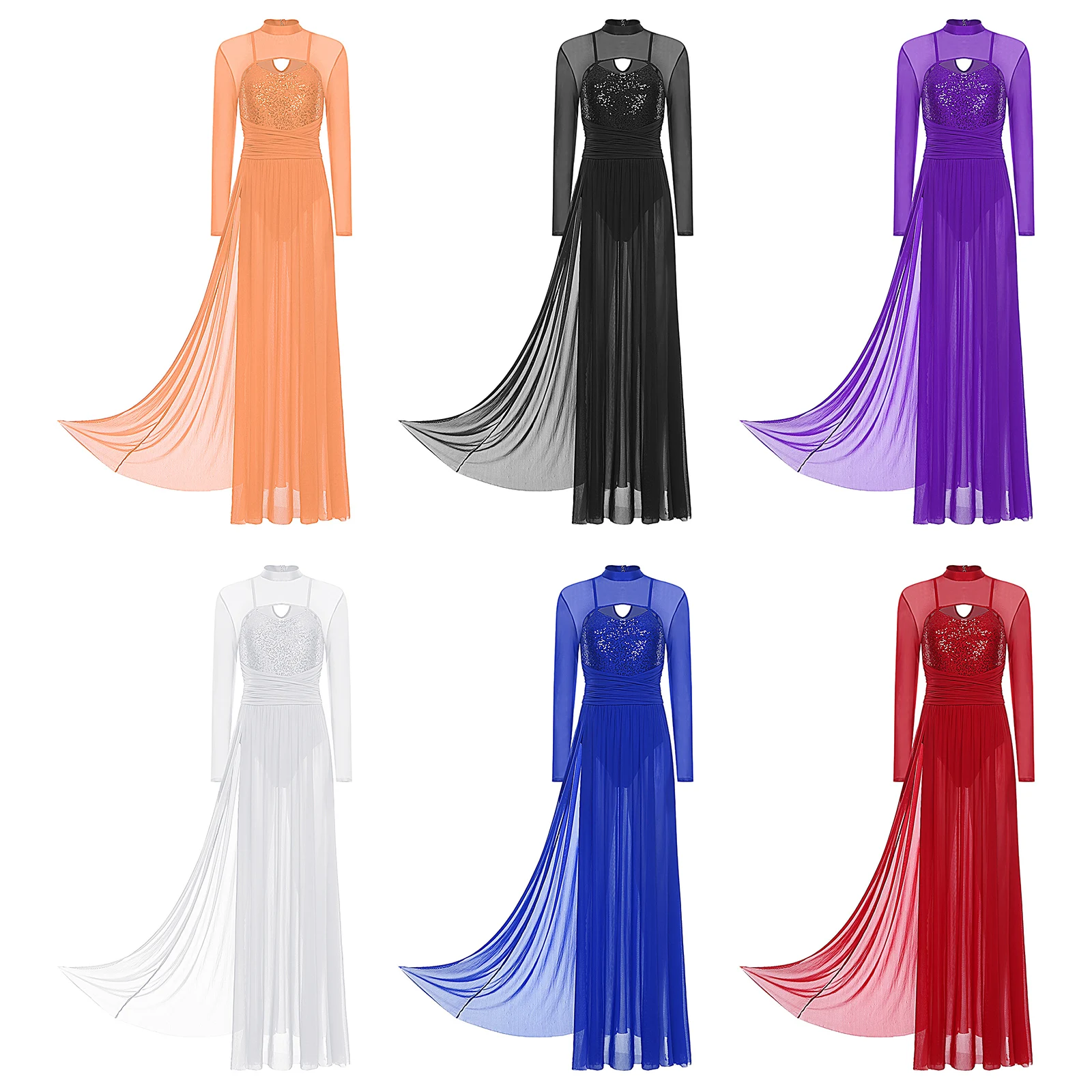 chinese dress ladies Amazon.com: Sinleey Women's Long Lyrical Dance Costume Shiny Contemporary Dance  Costume Split Tulle Skirt Flowy Dress Black X-Small : Clothing, Shoes &  Jewelry