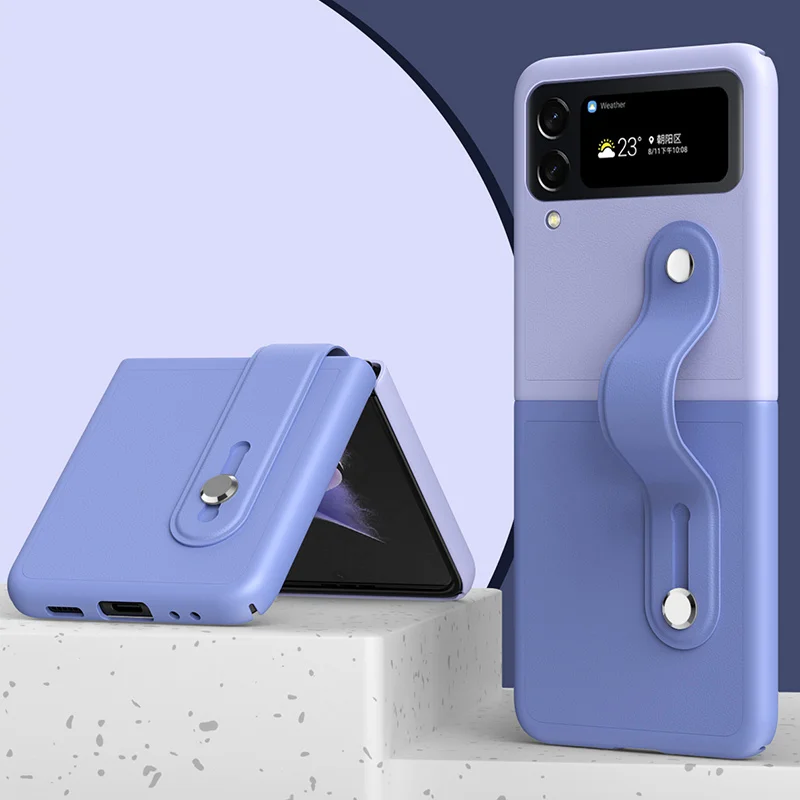 Custodia In Pelle Colorata Per Pc Per Galaxy Z Flip 3 4 Flip3 Z Flip 4 Custodia Per Cinturino In Pelle Di Lusso Per Samsung Galaxy Z Flip 3 Zflip 4