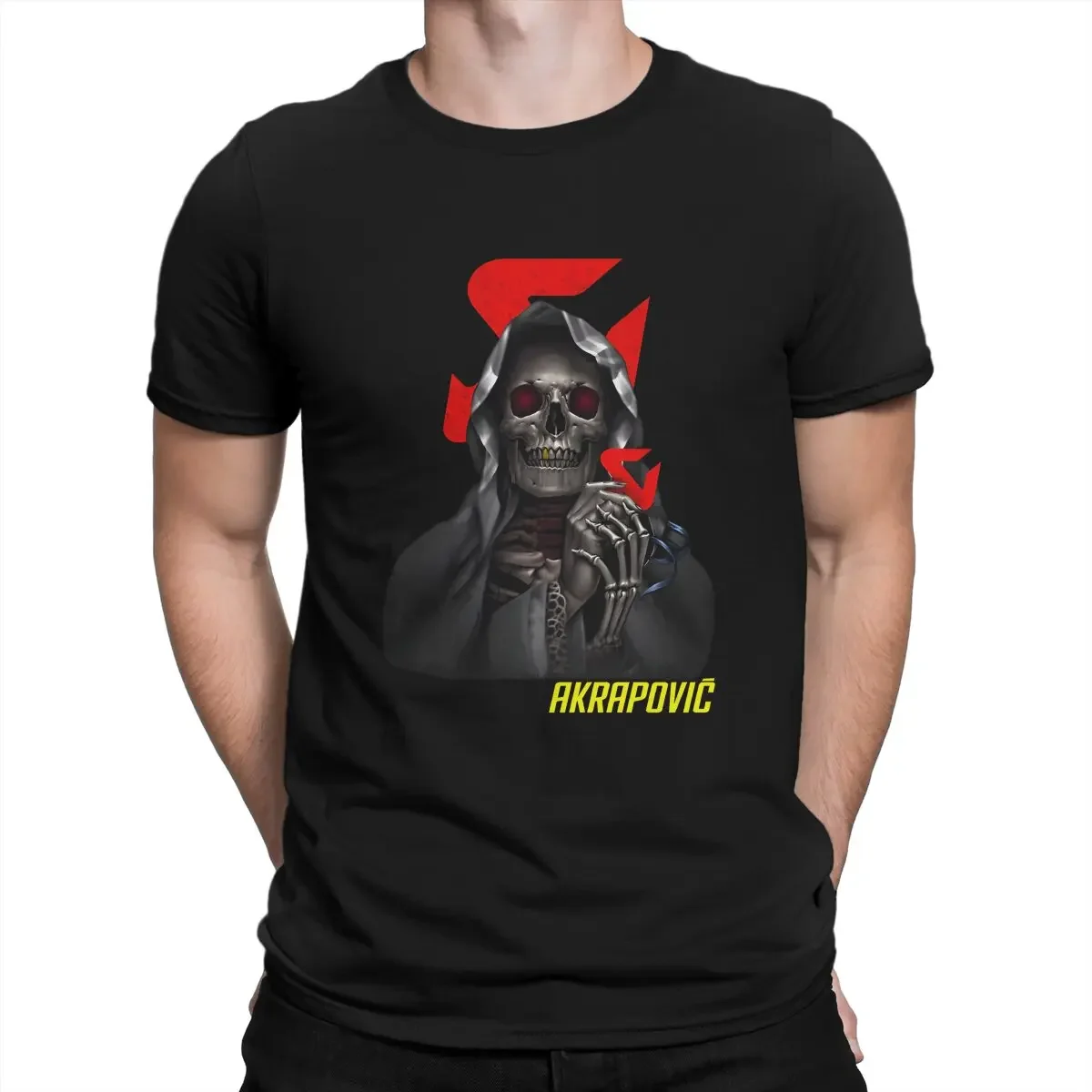 Men's dark reaper skull graphic t-shirt black cotton
