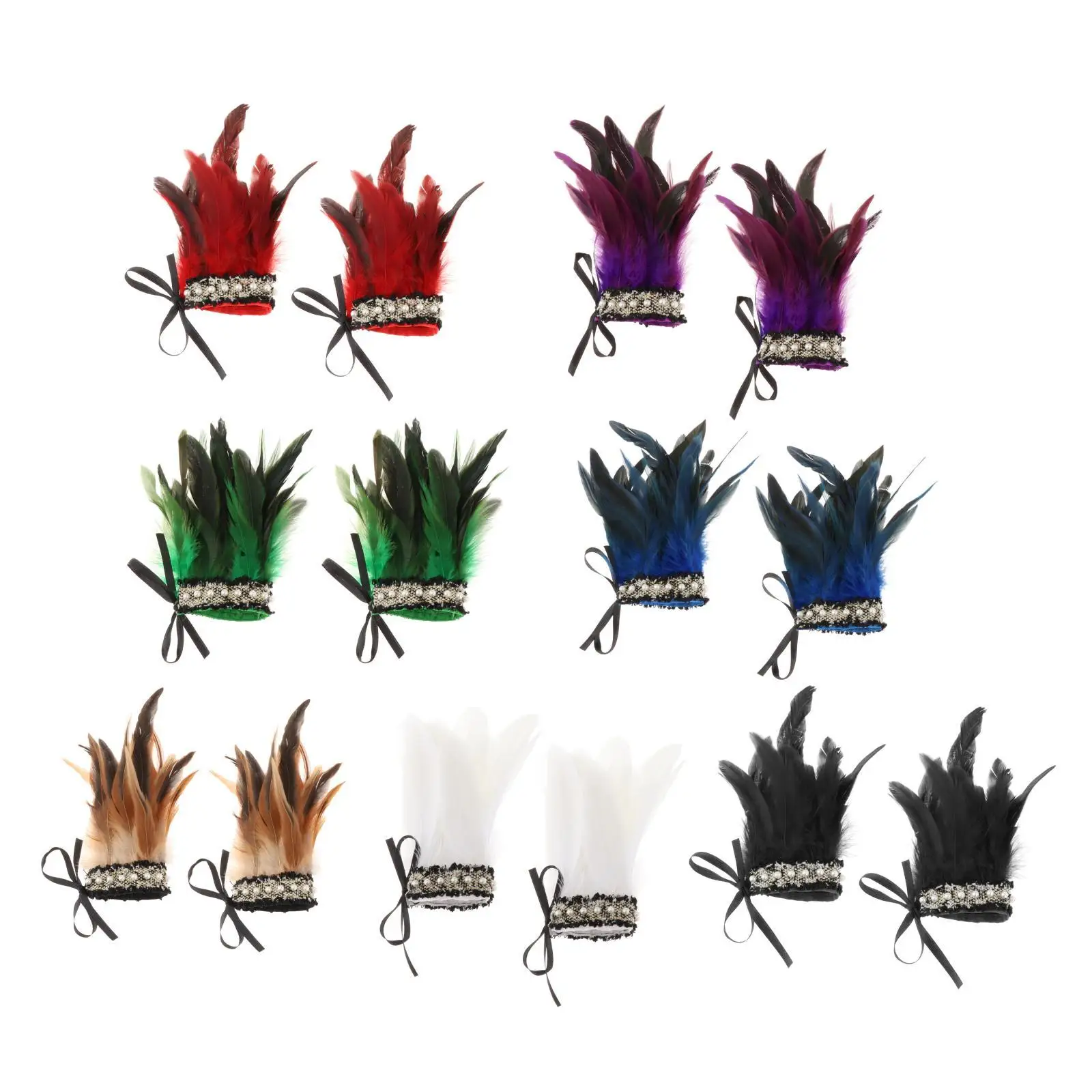 

Gothic Plush Wrist Cuffs Wristband Artificial Feather for Dance Prom Cosplay