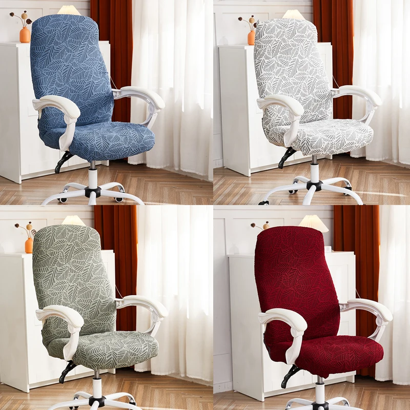 

Leaves Jacquard Office Gaming Chair Covers Home Stretch Computer Rotating Lift Armchair Dust-proof Seat Covers Sillas De Oficina