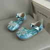 Toddler Girls Bow Rhinestones Sandals Beach Shoes Kids SKy Blue Sequins Princess Sandals 3-12Y Flats Summer Sandals for Girls 1