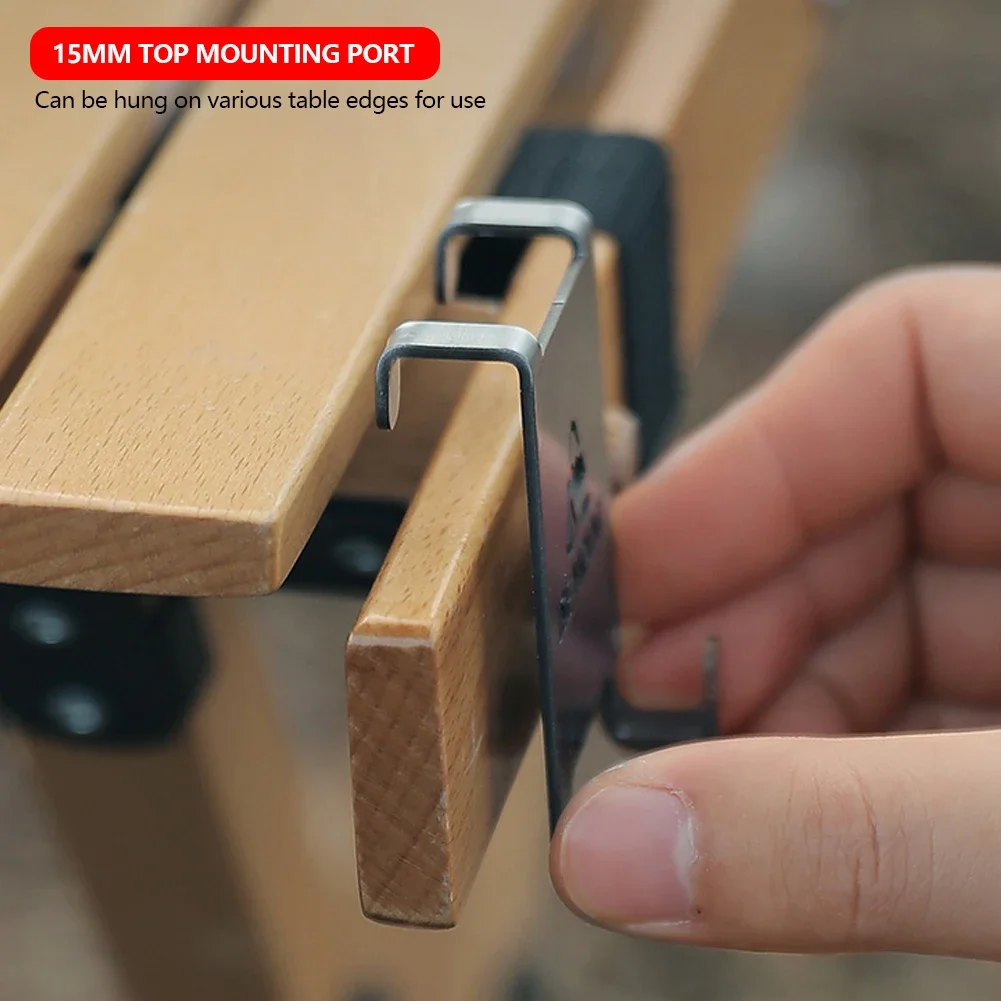 Hang Gas Canister Hook Camping Supplies Stainless Steel Stove Tank Hanger Hook Outdoor Camping Gas Stove Tank Table Organizer