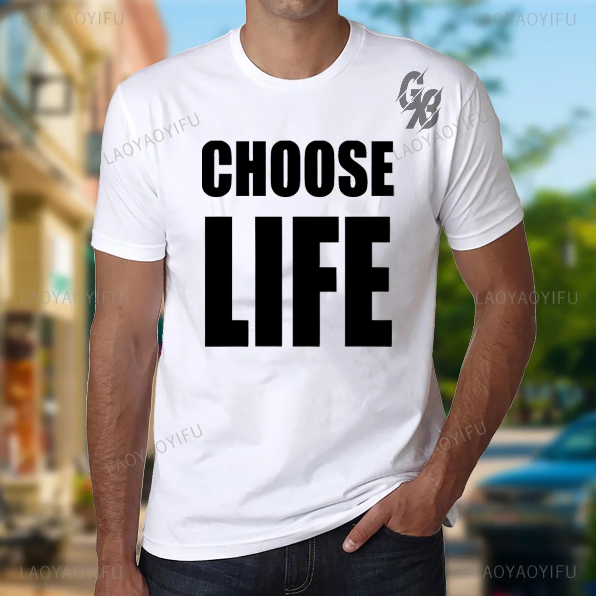 Scegli Life/Death Retro 80 Party Fancy Dress Wham Unisex Ladies Mens T-Shirt Manica Corta O-Collo Graphic Cotton Magliette Tee