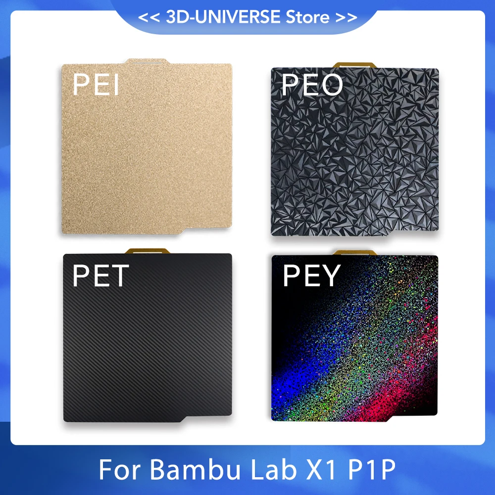 Piastra Di Costruzione Per Bambu Lab X1 257X257Mm Bed Upgrade Texture Double Sided Spring Steel Pei Pet Peo Sheet Per Stampante 3D Lab P1P