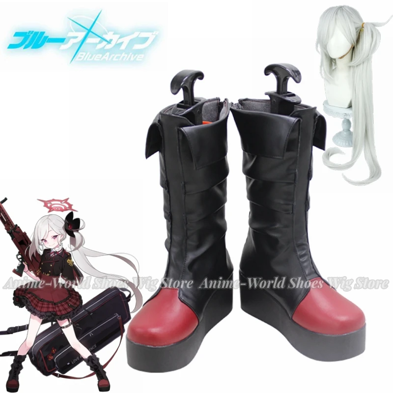 

Game Blue Archive Mutsuki Cosplay Shoes Halloween Carnival Boots PU Shoes Cosplay Props Wig Custom Made