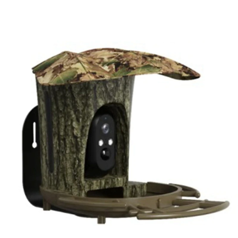 

Уличная кормушка для птиц с камерой и солнечной панелью