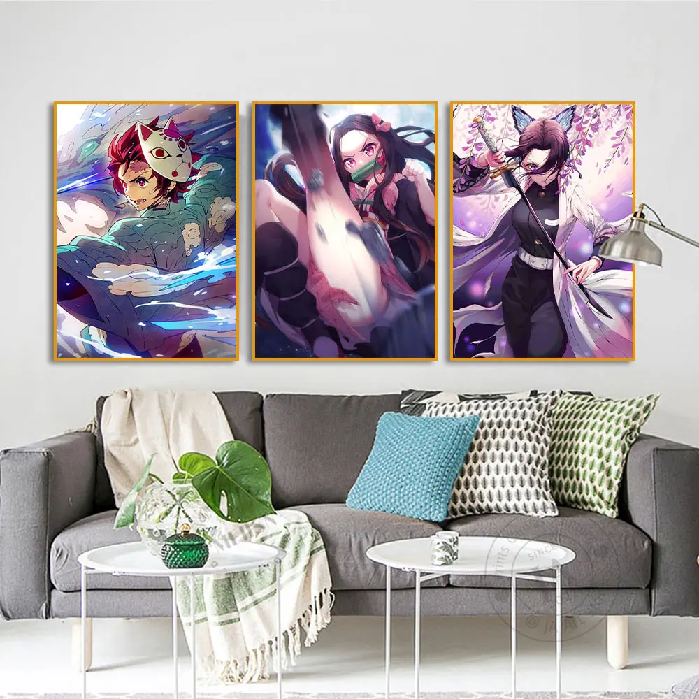 Japanese Anime Demon Slayer Nezuko Kamado Sexy Girl Canvas Print Tea Room  Wall Art Studio Decor Frames From Xianstore09, $15.73